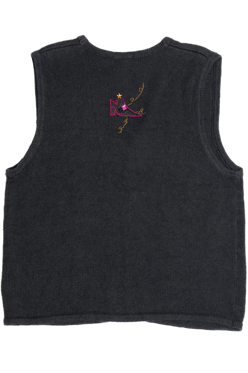 Vintage "Boo" Patchwork Halloween Sweater Vest