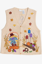 Vintage Scarecrow Fall Harvest Sweater Vest