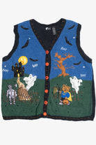 Vintage "Boo!" Haunted House Halloween Sweater Vest 702