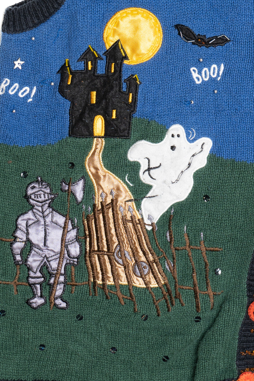 Vintage "Boo!" Haunted House Halloween Sweater Vest 702