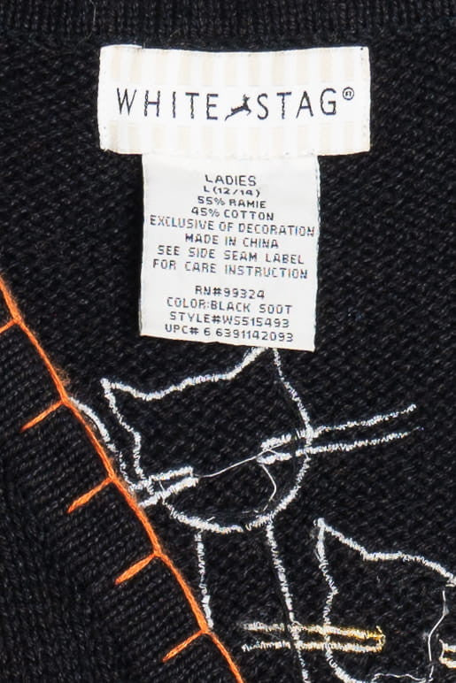 Vintage Leopard Print Cats Halloween Sweater Vest 704