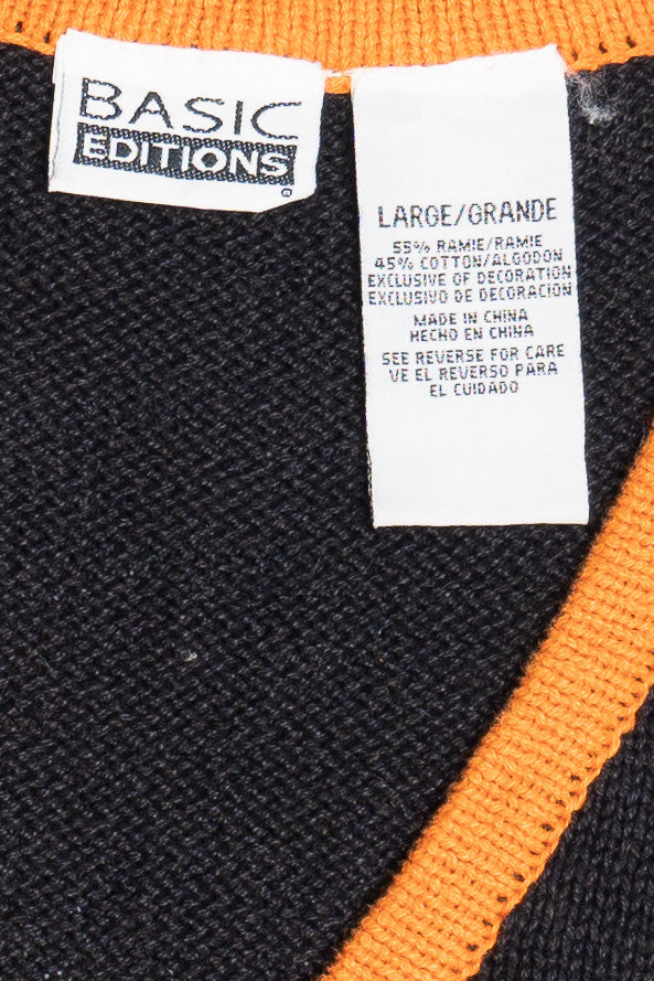Vintage Candy Corn Costume Bears Halloween Sweater Vest