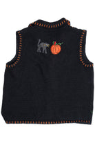 Vintage Cats At The Pumpkin Patch Halloween Sweater Vest
