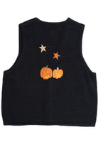 Vintage "Tricks" "Treats" Scarecrows Halloween Sweater Vest