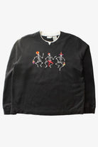 Vintage Skeletons In Costume Halloween Sweatshirt (1990s)