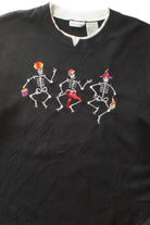 Vintage Skeletons In Costume Halloween Sweatshirt (1990s)