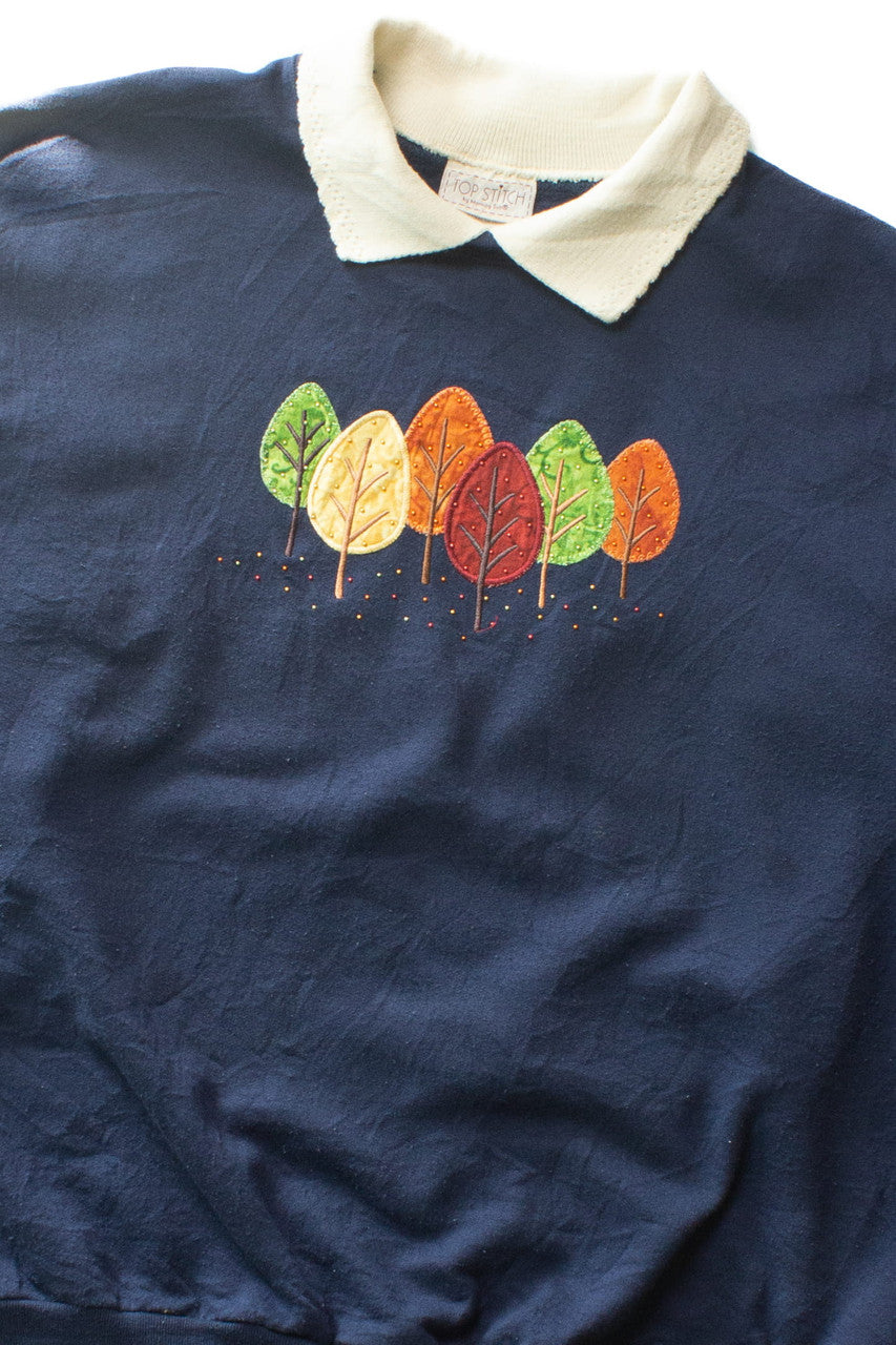 Vintage Colorful Trees Fall Sweatshirt (1990s)