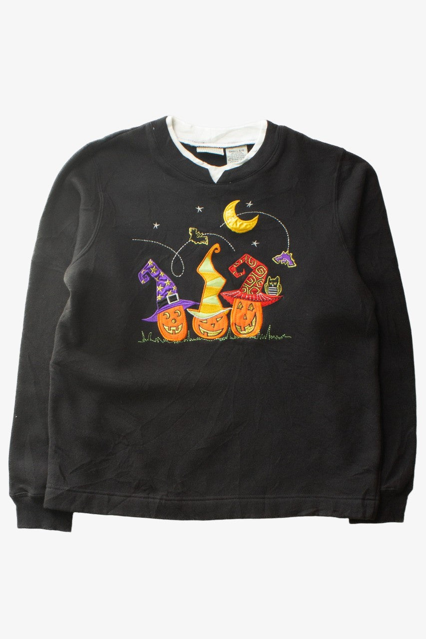 Vintage Pumpkin Hats Halloween Sweatshirt (1990s)