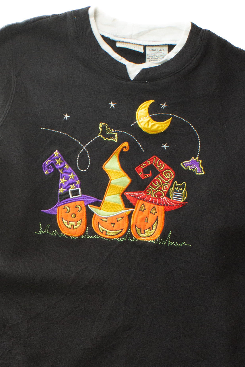 Vintage Pumpkin Hats Halloween Sweatshirt (1990s)