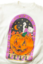 Vintage Kitten Pumpkin Halloween Sweatshirt (1990s)