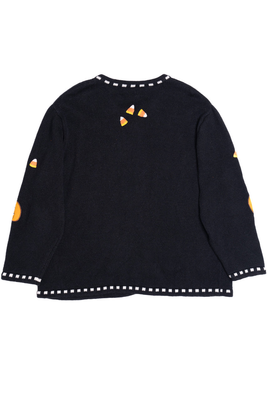 Vintage Pumpkins & Candy Corn The Quack Factory Halloween Sweater