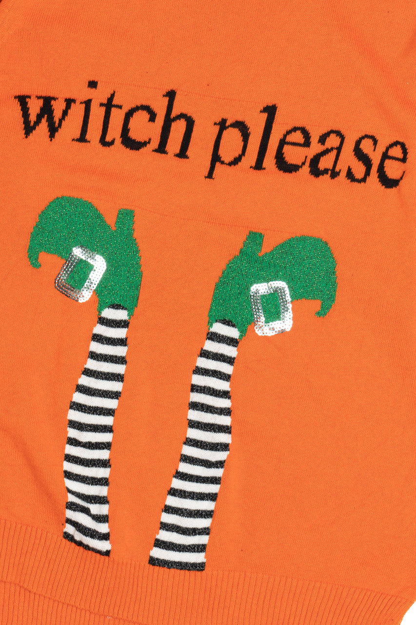 "Witch Please" Sequin Detail Halloween Sweater