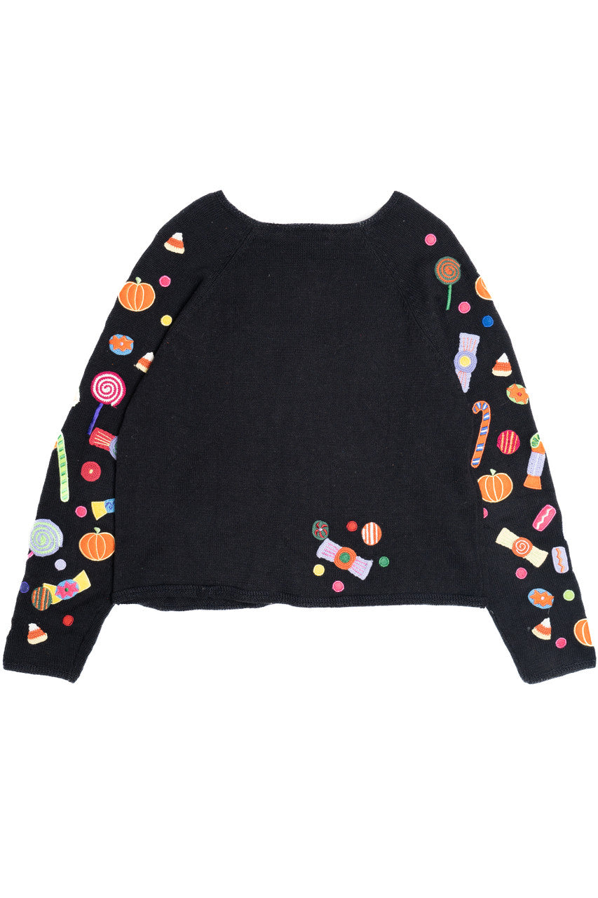 Vintage Embroidered Halloween Candy Haul Halloween Sweater