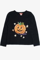 Vintage Sequin Jack-O-Lantern Peek A Boo Halloween Sweater