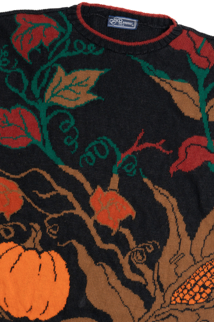 Vintage Fall Harvest JJ Browne Halloween Sweater (1980s)