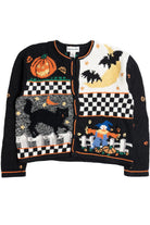 Vintage Checkered Knit Halloween Sweater