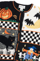 Vintage Checkered Knit Halloween Sweater