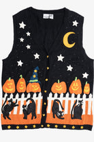 Vintage Pumpkin Fence Halloween Sweater Vest