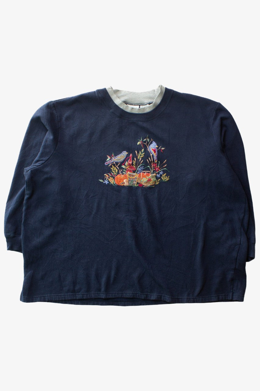 Vintage Blue Birds Fall Sweatshirt (1990s)