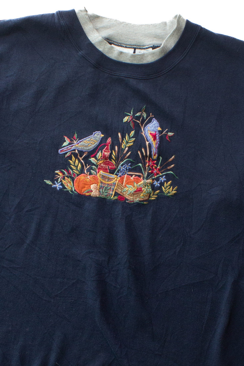 Vintage Blue Birds Fall Sweatshirt (1990s)