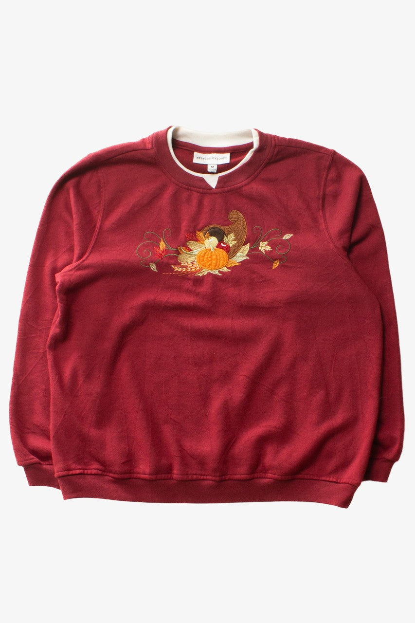 Vintage Pumpkin Cornucopia Fall Sweatshirt (2000s)