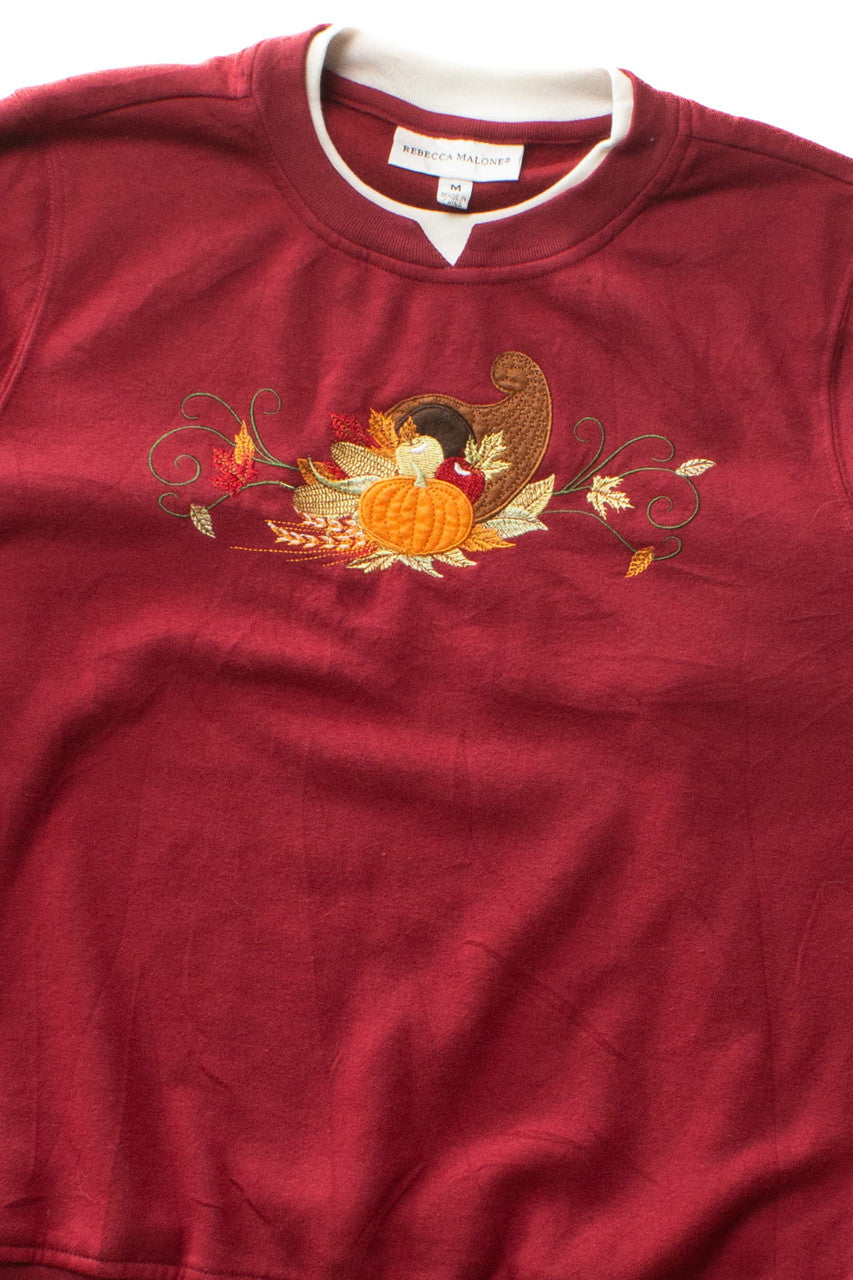 Vintage Pumpkin Cornucopia Fall Sweatshirt (2000s)