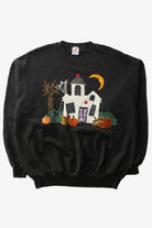 Vintage Haunted House Applique Halloween Sweatshirt (1990s)