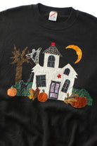 Vintage Haunted House Applique Halloween Sweatshirt (1990s)