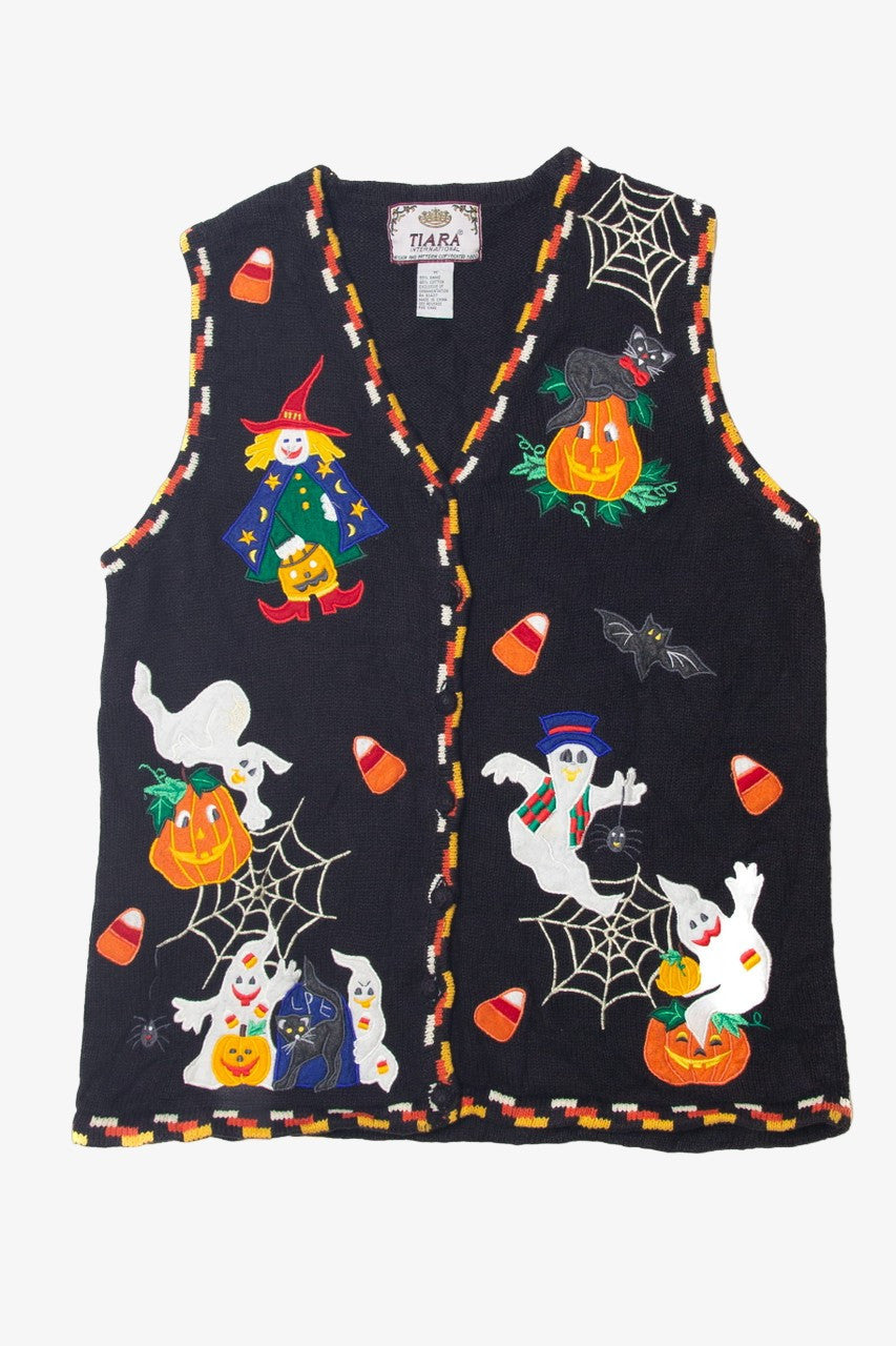 Vintage Halloween Ghosts and Candy Corn Vest