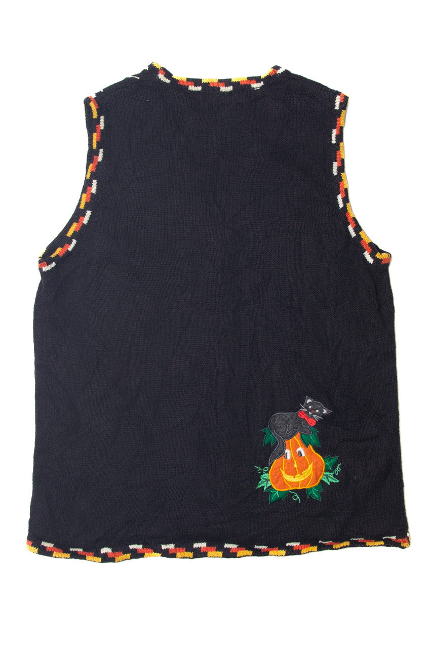 Vintage Halloween Ghosts and Candy Corn Vest