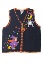 Vintage Witch and Cat On the Moon Halloween Vest