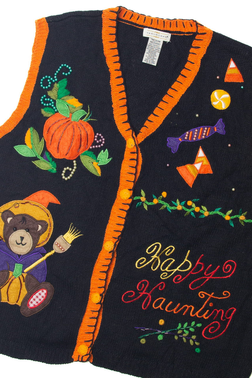 Vintage "Happy Haunting" Halloween Vest