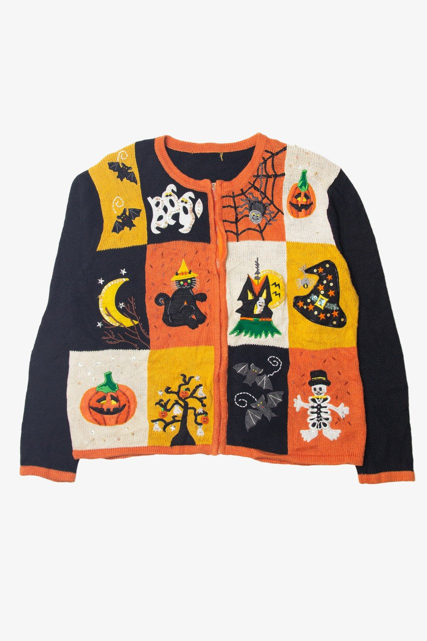 Vintage Multicolor Halloween Cardigan