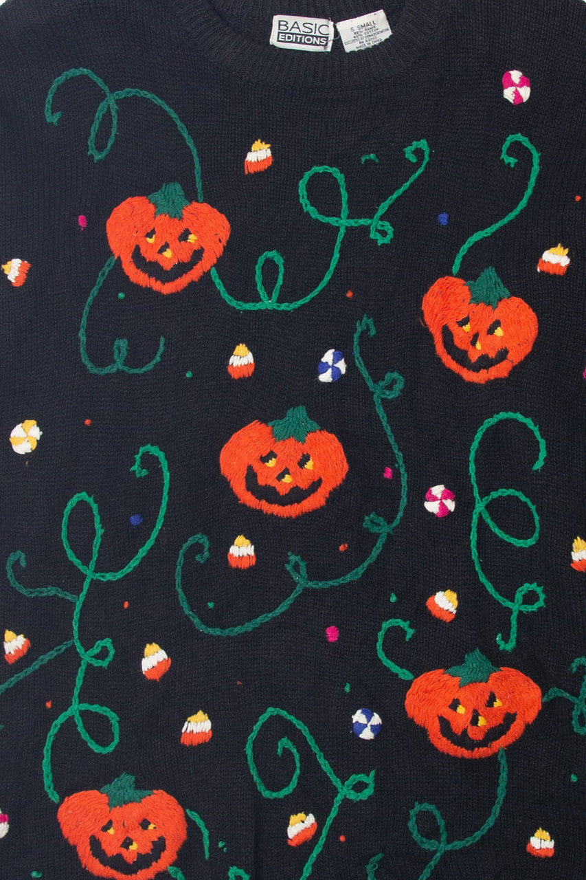 Vintage  Basic Editions Pumpkin Halloween Sweater