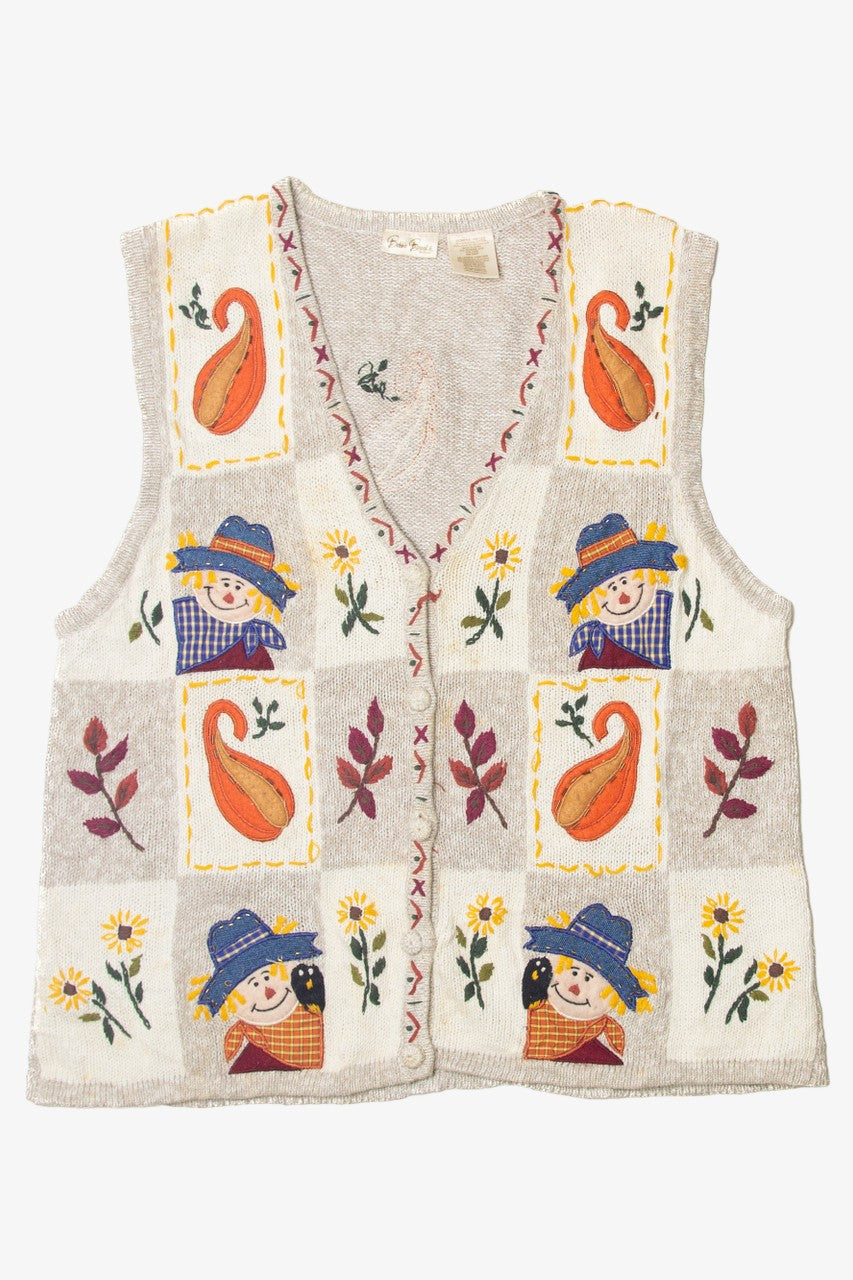 Vintage Bobbie Brooks Scarecrow And Squash Vest