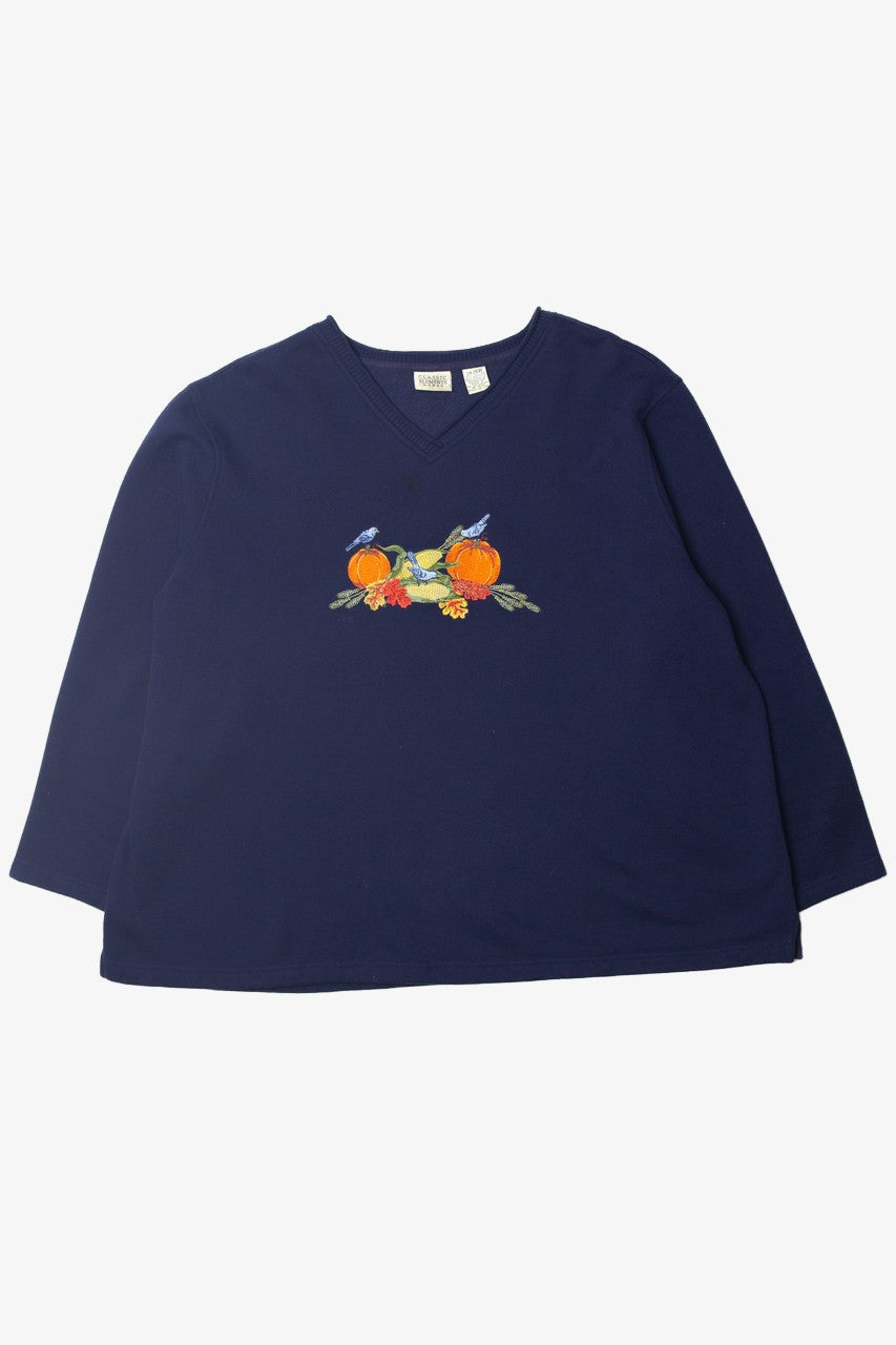 Vintage Bluebirds In Fall Autumn Harvest Sweater