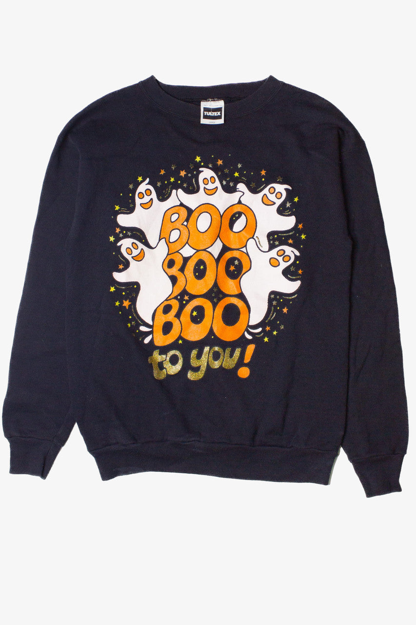 Vintage "Boo Boo Boo To You" Ghost Halloween Sweatshirt (1990s)