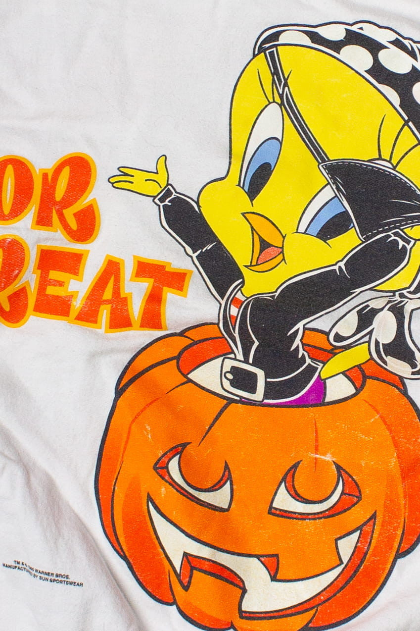 Vintage Tweety Bird Looney Tunes Glow In The Dark Halloween Sweatshirt (1996)