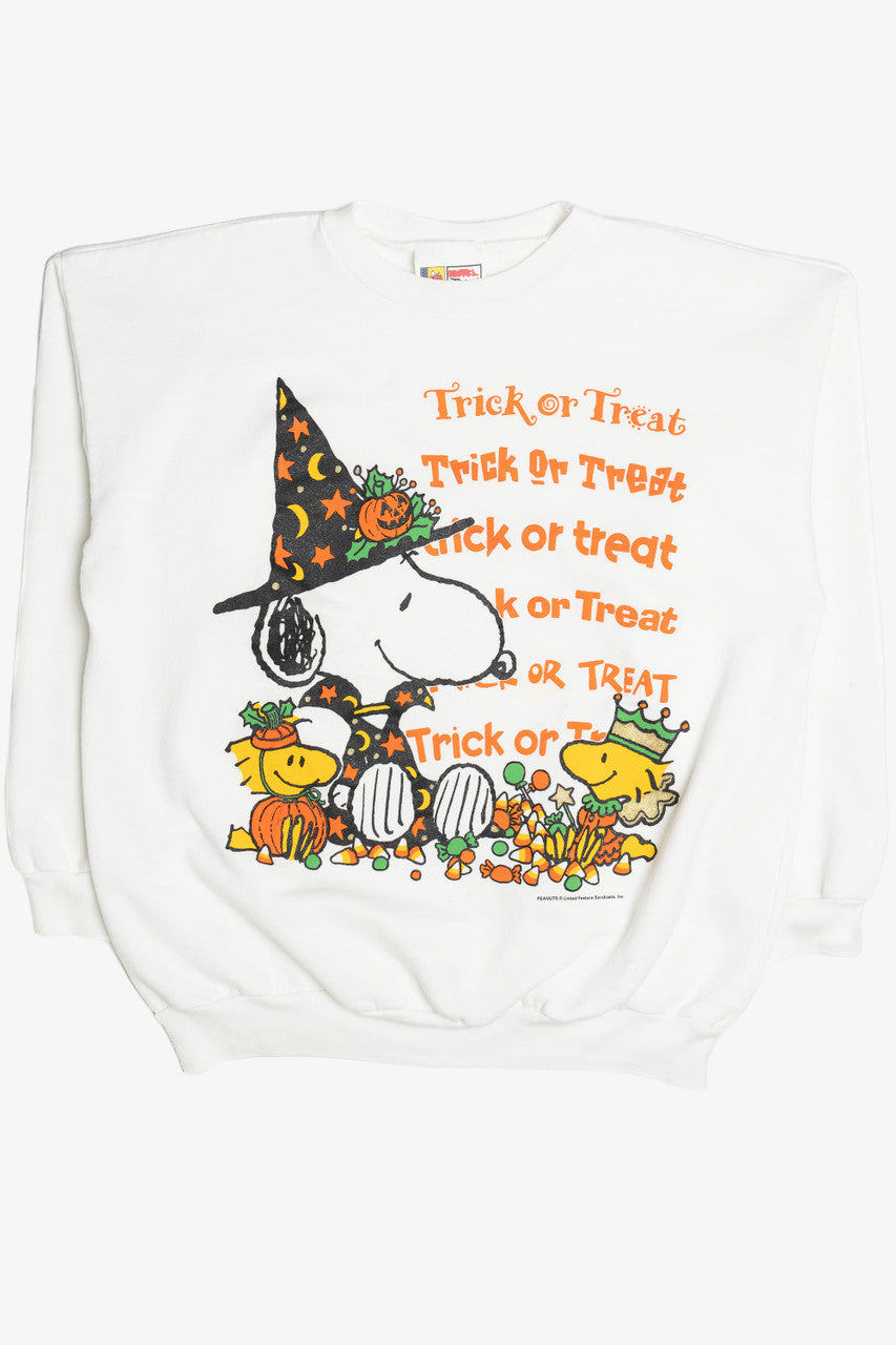 Vintage Snoopy & Woodstock "Trick Or Treat" Peanuts Halloween Sweater