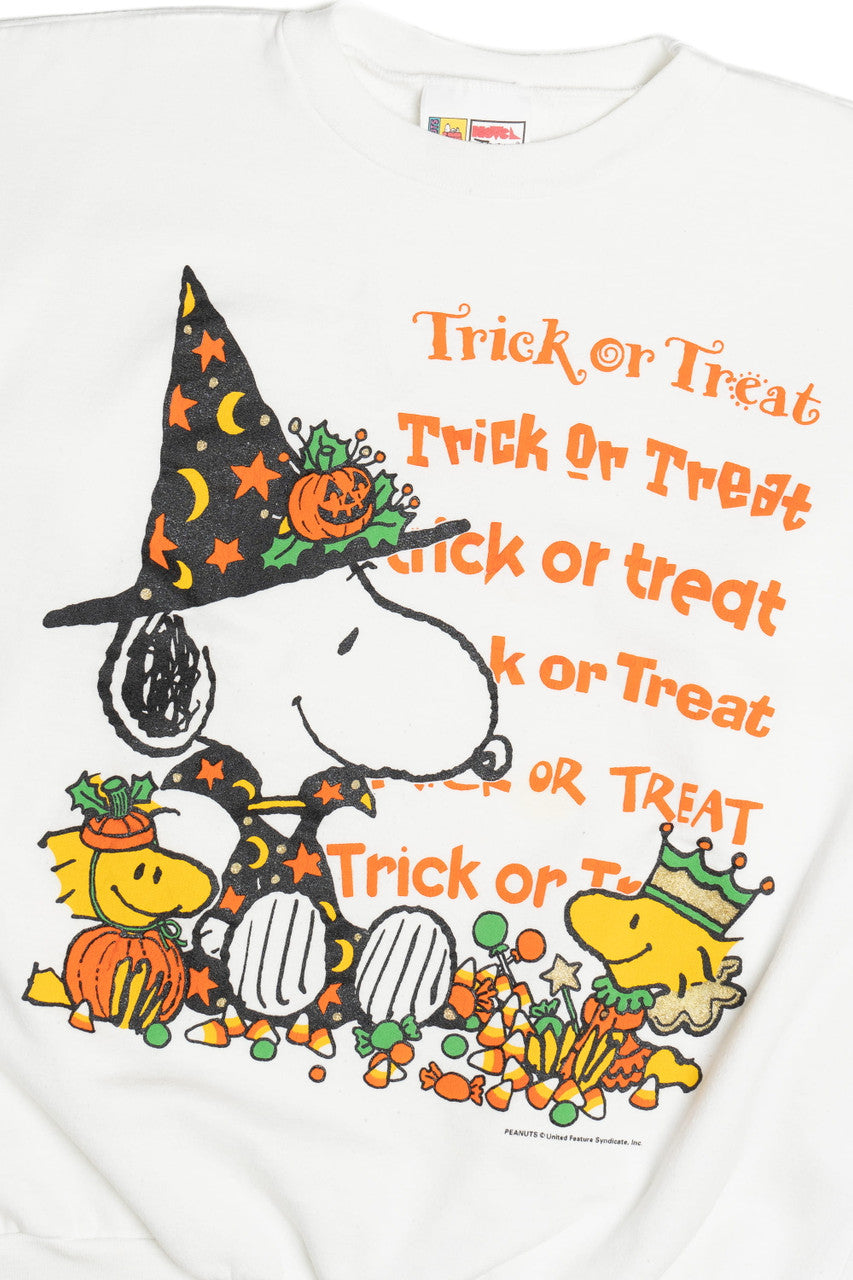 Vintage Snoopy & Woodstock "Trick Or Treat" Peanuts Halloween Sweater