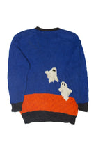 Vintage Hand Knit Black Cat Halloween Sweater (1990s)