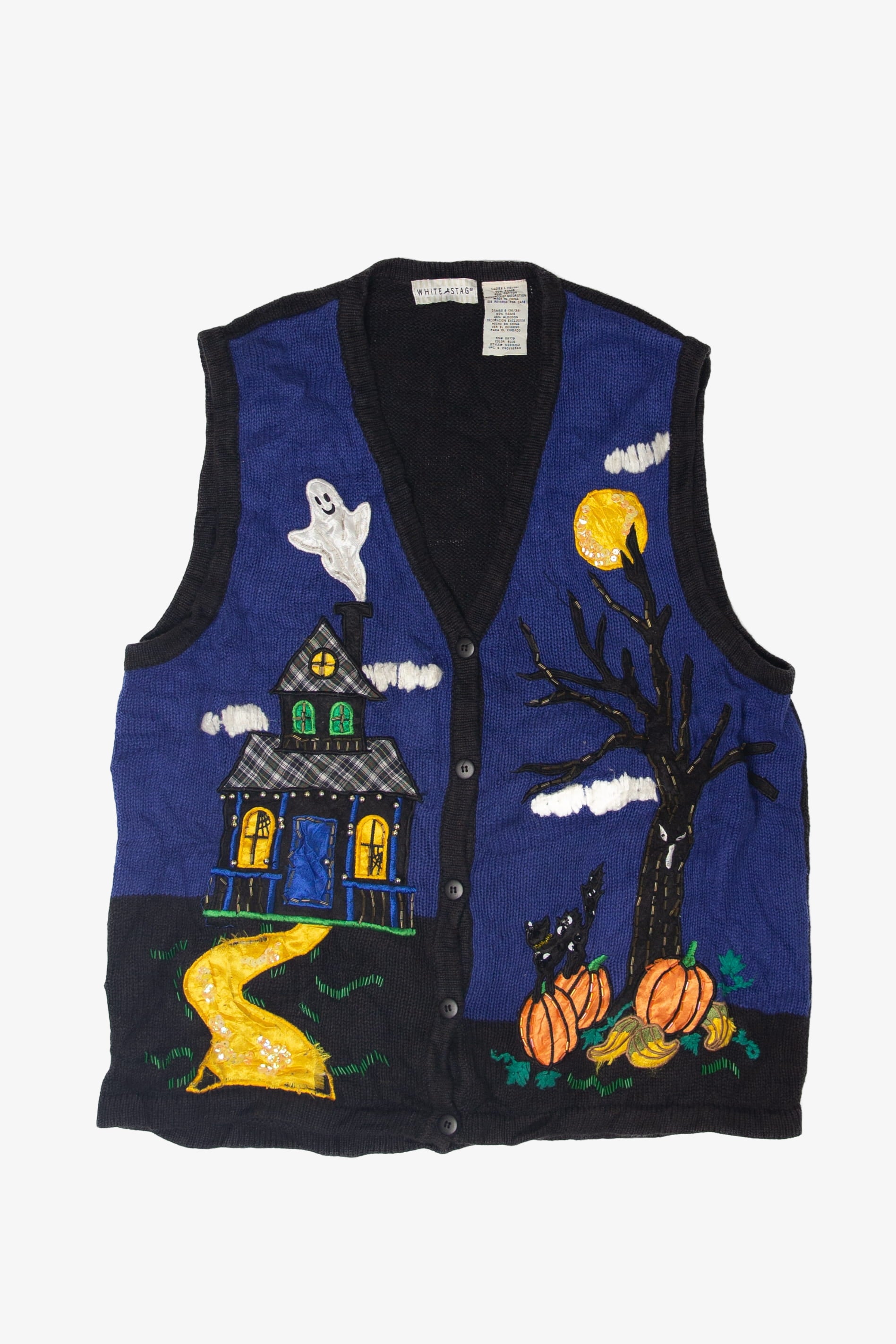 Vintage Haunted House Halloween Vest (1990s)