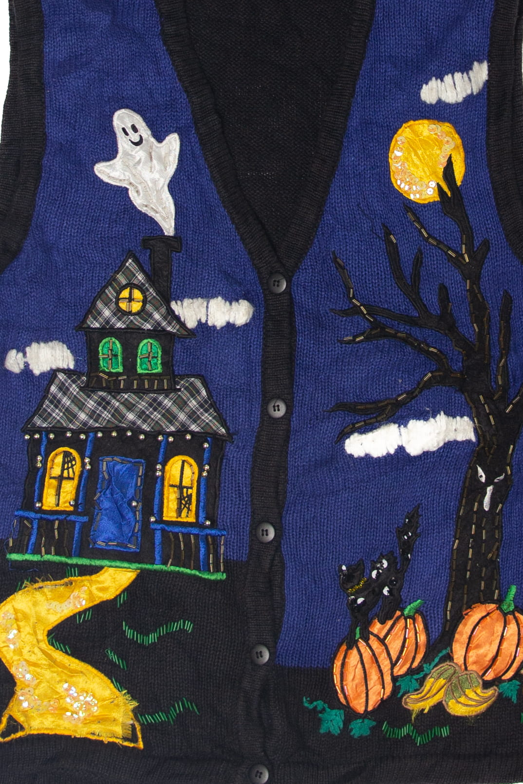 Vintage Haunted House Halloween Vest (1990s)