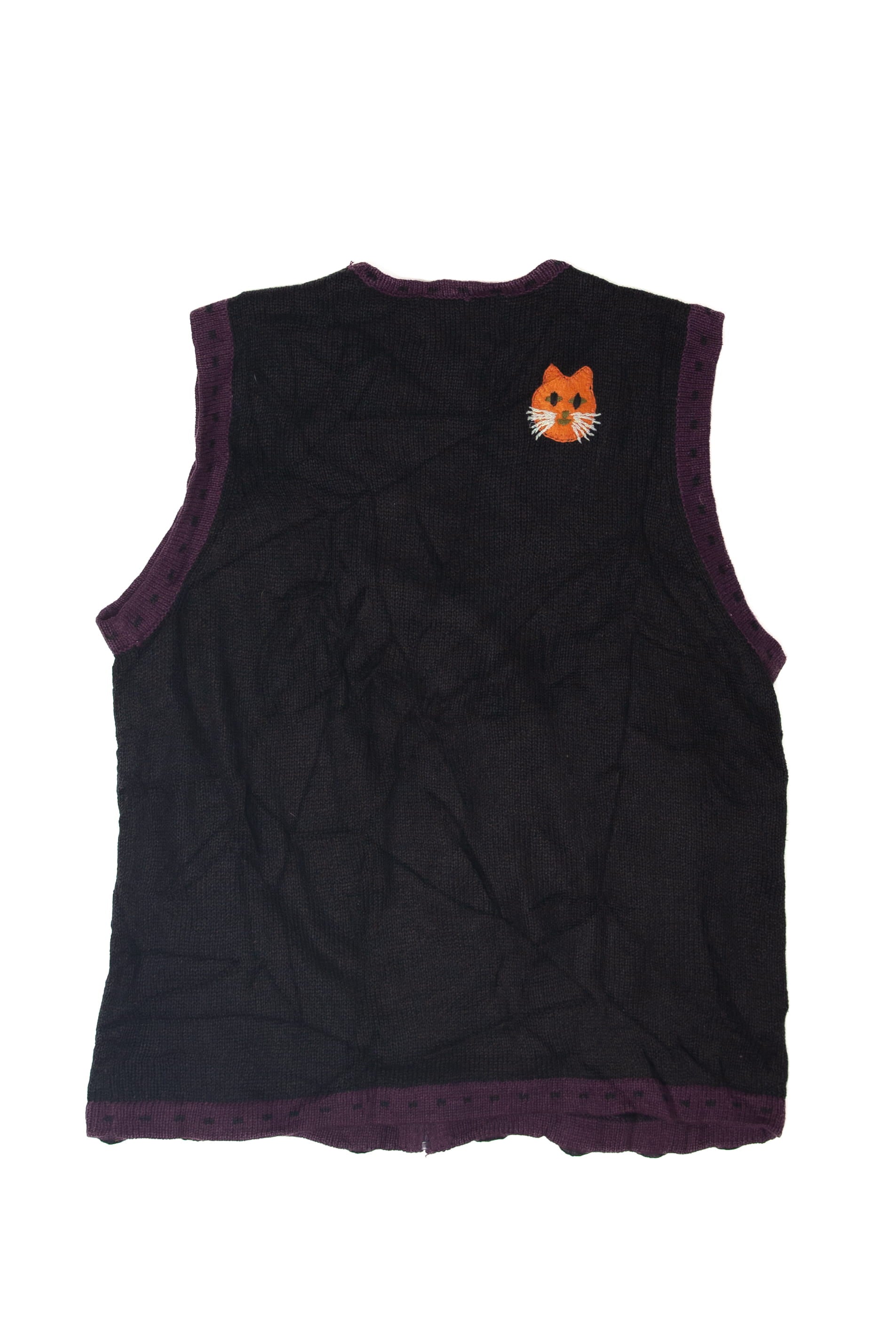 Vintage Trick Treat Cats Halloween Vest (2000s)