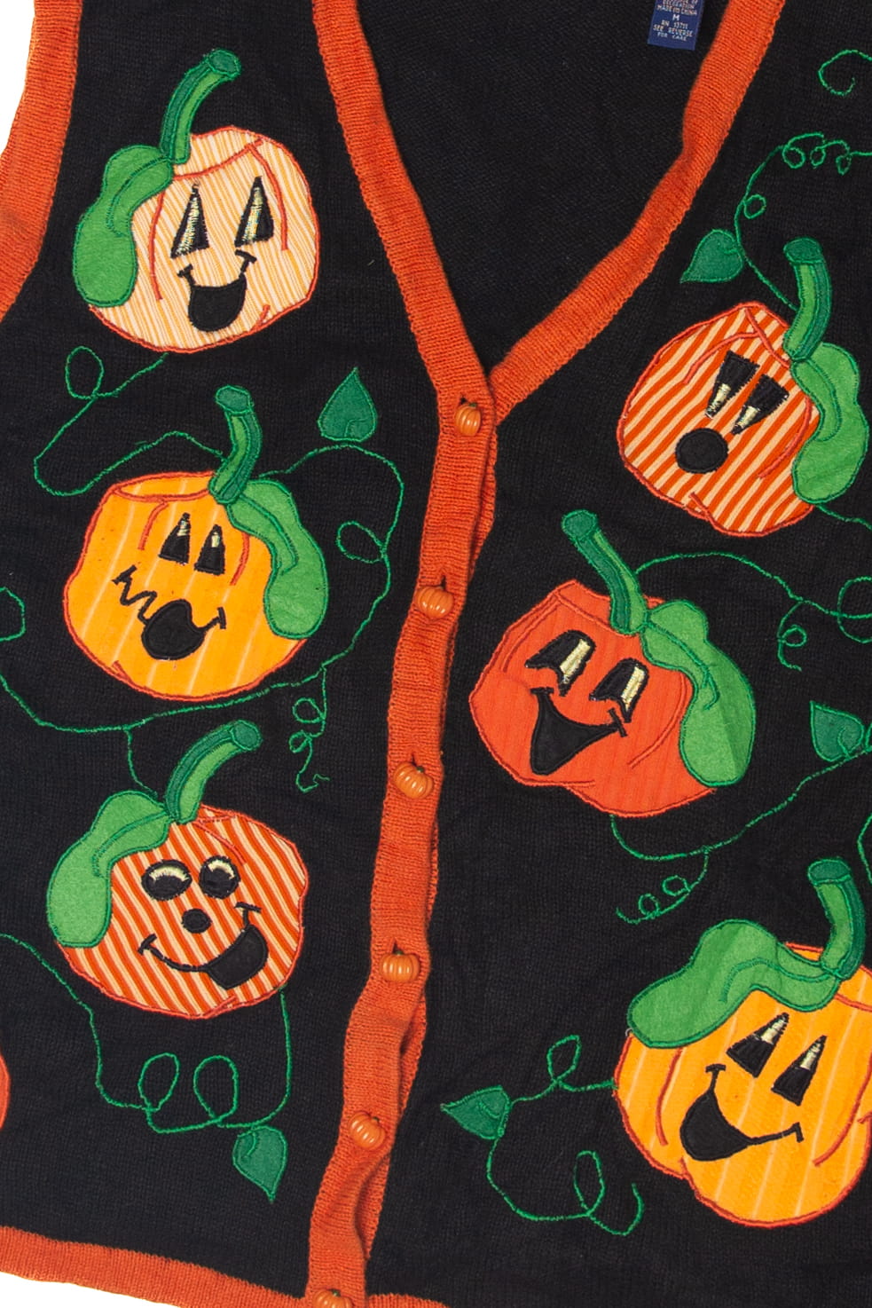 Vintage Happy Pumpkins Halloween Vest (1990s)