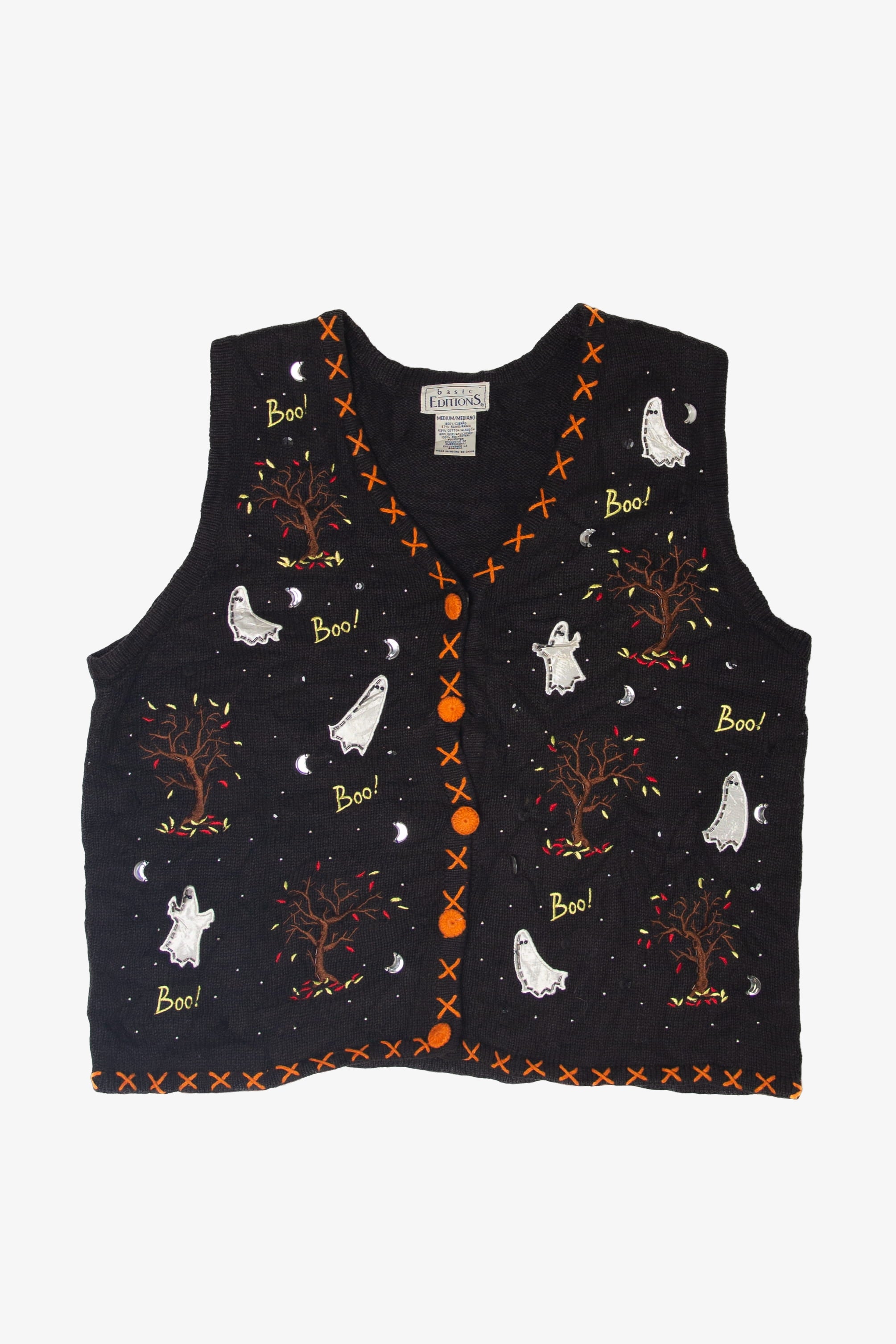 Vintage Ghosts Halloween Vest (1990s)
