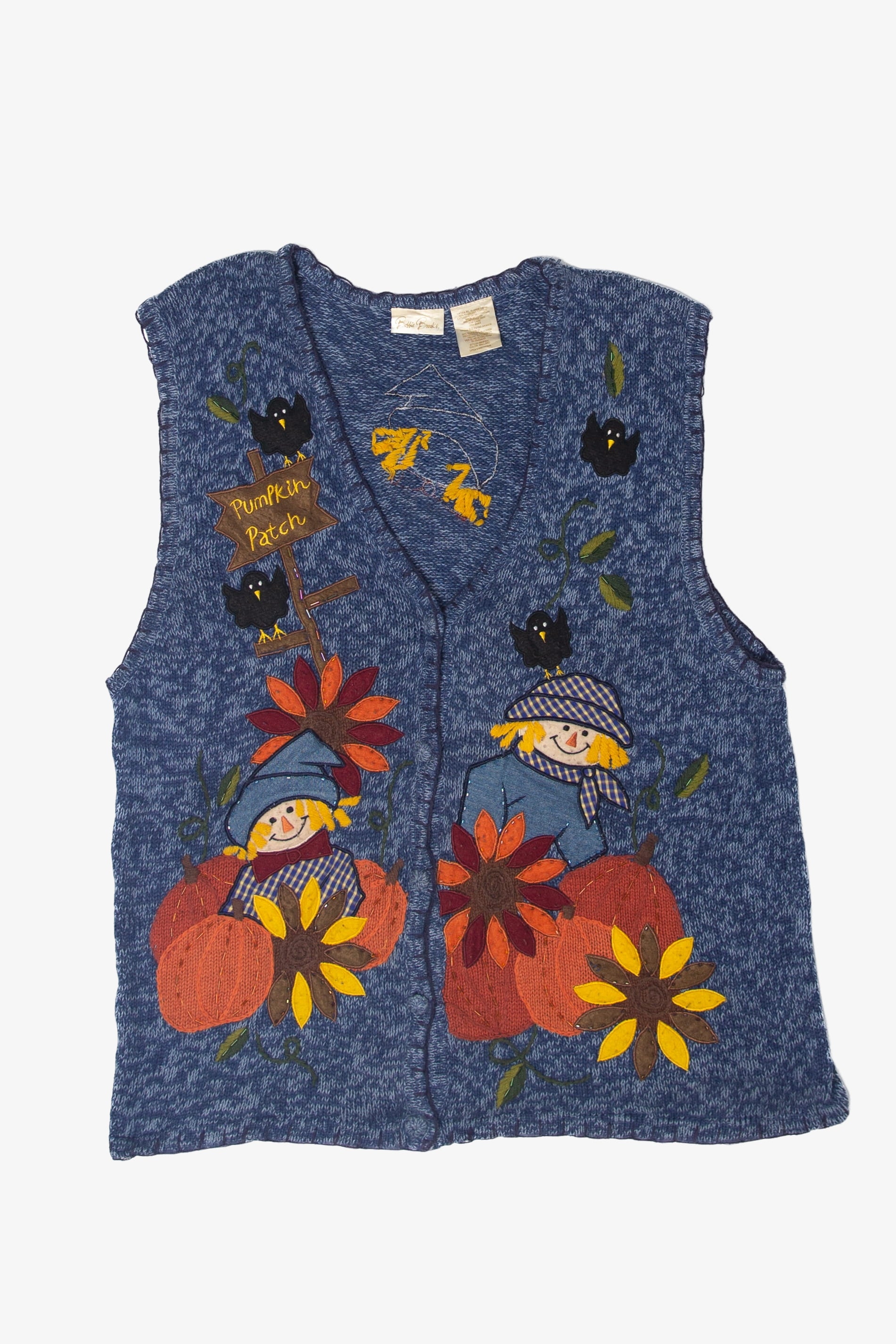 Vintage Pumpkin Patch Scarecrows Autumn Harvest Vest (1990s)