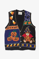 Vintage Hand Knit Trick Or Treat Halloween Vest (1990s)