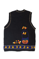 Vintage Hand Knit Trick Or Treat Halloween Vest (1990s)