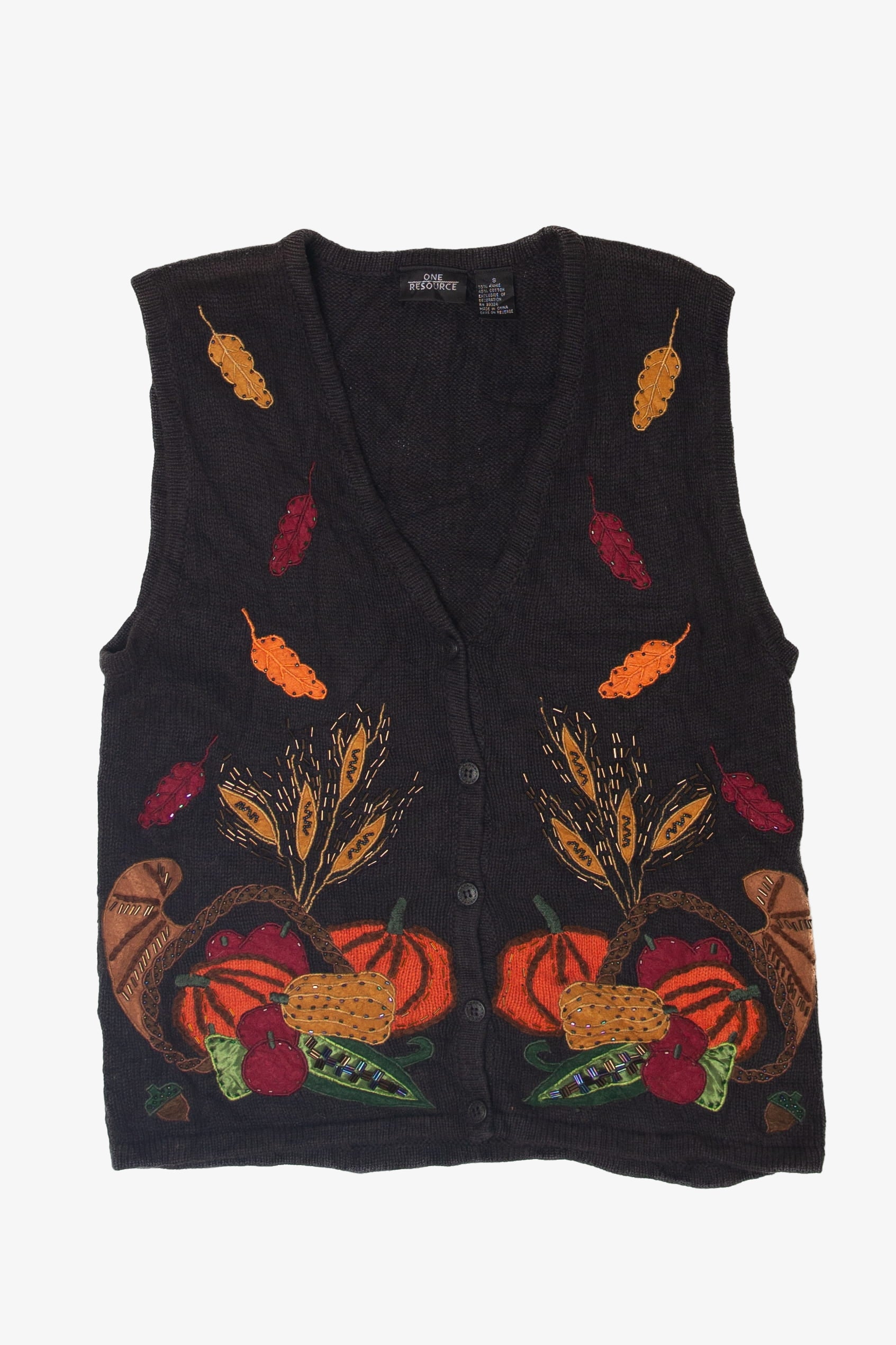 Vintage One Resource Autumn Harvest Vest (1990s)
